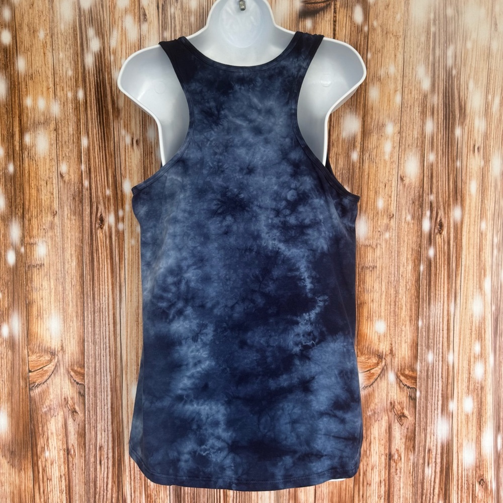 Hot Topic Black Matter Blue Tie-dye Skull Floral Tank Top - Picture 7 of 7
